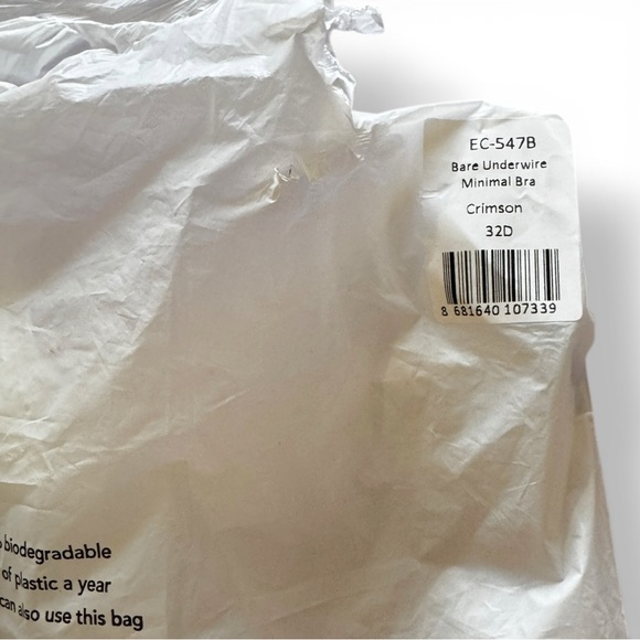 NWT Else Lingerie Bare Minimal Mesh Semi Sheer Underwire Bra | Crimson 32D - Picture 14 of 14